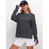 image:imageANRABESS Sweatshirts for Women 2026 Fall Long Sleeve Shirts Oversized Crewneck Lightweight Side Split Casual Pullover TopsDeep Gray