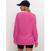 image:imageANRABESS Sweatshirts for Women 2026 Fall Long Sleeve Shirts Oversized Crewneck Lightweight Side Split Casual Pullover TopsHot Pink