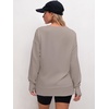 image:imageANRABESS Sweatshirts for Women 2026 Fall Long Sleeve Shirts Oversized Crewneck Lightweight Side Split Casual Pullover TopsKhaki