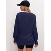 image:imageANRABESS Sweatshirts for Women 2026 Fall Long Sleeve Shirts Oversized Crewneck Lightweight Side Split Casual Pullover TopsNavy Blue