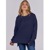 image:imageANRABESS Sweatshirts for Women 2026 Fall Long Sleeve Shirts Oversized Crewneck Lightweight Side Split Casual Pullover TopsNavy Blue