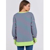 image:imageANRABESS Sweatshirts for Women 2026 Fall Long Sleeve Shirts Oversized Crewneck Lightweight Side Split Casual Pullover TopsPink Green