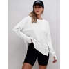 image:imageANRABESS Sweatshirts for Women 2026 Fall Long Sleeve Shirts Oversized Crewneck Lightweight Side Split Casual Pullover TopsWhite