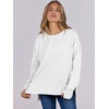 image:imageANRABESS Sweatshirts for Women 2026 Fall Long Sleeve Shirts Oversized Crewneck Lightweight Side Split Casual Pullover TopsWhite