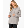image:imageANRABESS Women Hoodies Long Sleeve Loose Fit Fleece Hooded Sweatshirts Drawstring Pullover Top With Pockets 2026 Fall OutfitsGrey Khaki