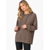 image:imageANRABESS Women Hoodies Long Sleeve Loose Fit Fleece Hooded Sweatshirts Drawstring Pullover Top With Pockets 2026 Fall OutfitsLight Brown