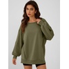 image:imageANRABESS Women Oversized Long Sleeve Sweatshirts Crewneck Side Slit Loose Teen Girl Pullover Top 2026 Fall Y2K Trendy OutfitsArmy Green
