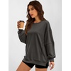 image:imageANRABESS Women Oversized Long Sleeve Sweatshirts Crewneck Side Slit Loose Teen Girl Pullover Top 2026 Fall Y2K Trendy OutfitsDeep Gray