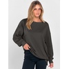 image:imageANRABESS Women Oversized Long Sleeve Sweatshirts Crewneck Side Slit Loose Teen Girl Pullover Top 2026 Fall Y2K Trendy OutfitsDeep Gray