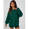 image:imageANRABESS Women Oversized Long Sleeve Sweatshirts Crewneck Side Slit Loose Teen Girl Pullover Top 2026 Fall Y2K Trendy OutfitsDeep Green