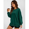 image:imageANRABESS Women Oversized Long Sleeve Sweatshirts Crewneck Side Slit Loose Teen Girl Pullover Top 2026 Fall Y2K Trendy OutfitsDeep Green