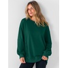 image:imageANRABESS Women Oversized Long Sleeve Sweatshirts Crewneck Side Slit Loose Teen Girl Pullover Top 2026 Fall Y2K Trendy OutfitsDeep Green