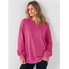 image:imageANRABESS Women Oversized Long Sleeve Sweatshirts Crewneck Side Slit Loose Teen Girl Pullover Top 2026 Fall Y2K Trendy OutfitsHot Pink