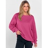 image:imageANRABESS Women Oversized Long Sleeve Sweatshirts Crewneck Side Slit Loose Teen Girl Pullover Top 2026 Fall Y2K Trendy OutfitsHot Pink