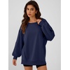 image:imageANRABESS Women Oversized Long Sleeve Sweatshirts Crewneck Side Slit Loose Teen Girl Pullover Top 2026 Fall Y2K Trendy OutfitsNavy Blue