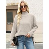 image:imageANRABESS Women Oversized Turtleneck Long Sleeve Fuzzy Knit Slit Side Chunky Warm Pullover Sweaters 2026Beige
