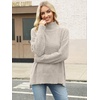 image:imageANRABESS Women Oversized Turtleneck Long Sleeve Fuzzy Knit Slit Side Chunky Warm Pullover Sweaters 2026Beige