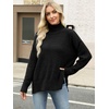 image:imageANRABESS Women Oversized Turtleneck Long Sleeve Fuzzy Knit Slit Side Chunky Warm Pullover Sweaters 2026Black