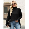 image:imageANRABESS Women Oversized Turtleneck Long Sleeve Fuzzy Knit Slit Side Chunky Warm Pullover Sweaters 2026Black