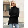image:imageANRABESS Women Oversized Turtleneck Long Sleeve Fuzzy Knit Slit Side Chunky Warm Pullover Sweaters 2026Black