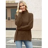 image:imageANRABESS Women Oversized Turtleneck Long Sleeve Fuzzy Knit Slit Side Chunky Warm Pullover Sweaters 2026Brown