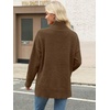 image:imageANRABESS Women Oversized Turtleneck Long Sleeve Fuzzy Knit Slit Side Chunky Warm Pullover Sweaters 2026Brown