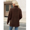 image:imageANRABESS Women Oversized Turtleneck Long Sleeve Fuzzy Knit Slit Side Chunky Warm Pullover Sweaters 2026Deep Brown