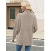 image:imageANRABESS Women Oversized Turtleneck Long Sleeve Fuzzy Knit Slit Side Chunky Warm Pullover Sweaters 2026Light Khaki