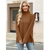 image:imageANRABESS Women Oversized Turtleneck Long Sleeve Fuzzy Knit Slit Side Chunky Warm Pullover Sweaters 2026Ochre