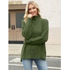 image:imageANRABESS Women Oversized Turtleneck Long Sleeve Fuzzy Knit Slit Side Chunky Warm Pullover Sweaters 2026Olive Green