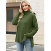image:imageANRABESS Women Oversized Turtleneck Long Sleeve Fuzzy Knit Slit Side Chunky Warm Pullover Sweaters 2026Olive Green