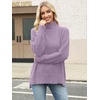 image:imageANRABESS Women Oversized Turtleneck Long Sleeve Fuzzy Knit Slit Side Chunky Warm Pullover Sweaters 2026Purple