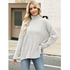 image:imageANRABESS Women Oversized Turtleneck Long Sleeve Fuzzy Knit Slit Side Chunky Warm Pullover Sweaters 2026White