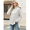 image:imageANRABESS Women Oversized Turtleneck Long Sleeve Fuzzy Knit Slit Side Chunky Warm Pullover Sweaters 2026White