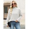 image:imageANRABESS Women Oversized Turtleneck Long Sleeve Fuzzy Knit Slit Side Chunky Warm Pullover Sweaters 2026White
