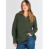 image:imageANRABESS Women Quarter Zip Oversized Casual Loose Rib Knit Cozy Pullover Sweaters Top 2026 Fall Fashion Outfits ClothesArmy Green