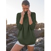 image:imageANRABESS Women Quarter Zip Oversized Casual Loose Rib Knit Cozy Pullover Sweaters Top 2026 Fall Fashion Outfits ClothesArmy Green