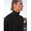 image:imageANRABESS Women Quarter Zip Oversized Casual Loose Rib Knit Cozy Pullover Sweaters Top 2026 Fall Fashion Outfits ClothesBlack