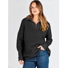 image:imageANRABESS Women Quarter Zip Oversized Casual Loose Rib Knit Cozy Pullover Sweaters Top 2026 Fall Fashion Outfits ClothesBlack