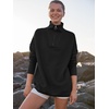image:imageANRABESS Women Quarter Zip Oversized Casual Loose Rib Knit Cozy Pullover Sweaters Top 2026 Fall Fashion Outfits ClothesBlack