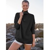 image:imageANRABESS Women Quarter Zip Oversized Casual Loose Rib Knit Cozy Pullover Sweaters Top 2026 Fall Fashion Outfits ClothesBlack