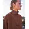 image:imageANRABESS Women Quarter Zip Oversized Casual Loose Rib Knit Cozy Pullover Sweaters Top 2026 Fall Fashion Outfits ClothesBurnt Brown