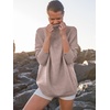 image:imageANRABESS Women Quarter Zip Oversized Casual Loose Rib Knit Cozy Pullover Sweaters Top 2026 Fall Fashion Outfits ClothesCamel