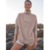 image:imageANRABESS Women Quarter Zip Oversized Casual Loose Rib Knit Cozy Pullover Sweaters Top 2026 Fall Fashion Outfits ClothesCamel