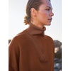 image:imageANRABESS Women Quarter Zip Oversized Casual Loose Rib Knit Cozy Pullover Sweaters Top 2026 Fall Fashion Outfits ClothesCaramel