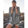 image:imageANRABESS Women Quarter Zip Oversized Casual Loose Rib Knit Cozy Pullover Sweaters Top 2026 Fall Fashion Outfits ClothesDark Grey