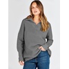 image:imageANRABESS Women Quarter Zip Oversized Casual Loose Rib Knit Cozy Pullover Sweaters Top 2026 Fall Fashion Outfits ClothesDark Grey