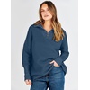 image:imageANRABESS Women Quarter Zip Oversized Casual Loose Rib Knit Cozy Pullover Sweaters Top 2026 Fall Fashion Outfits ClothesDeep Blue