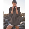 image:imageANRABESS Women Quarter Zip Oversized Casual Loose Rib Knit Cozy Pullover Sweaters Top 2026 Fall Fashion Outfits ClothesGray Coffee