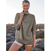 image:imageANRABESS Women Quarter Zip Oversized Casual Loose Rib Knit Cozy Pullover Sweaters Top 2026 Fall Fashion Outfits ClothesGrey Khaki